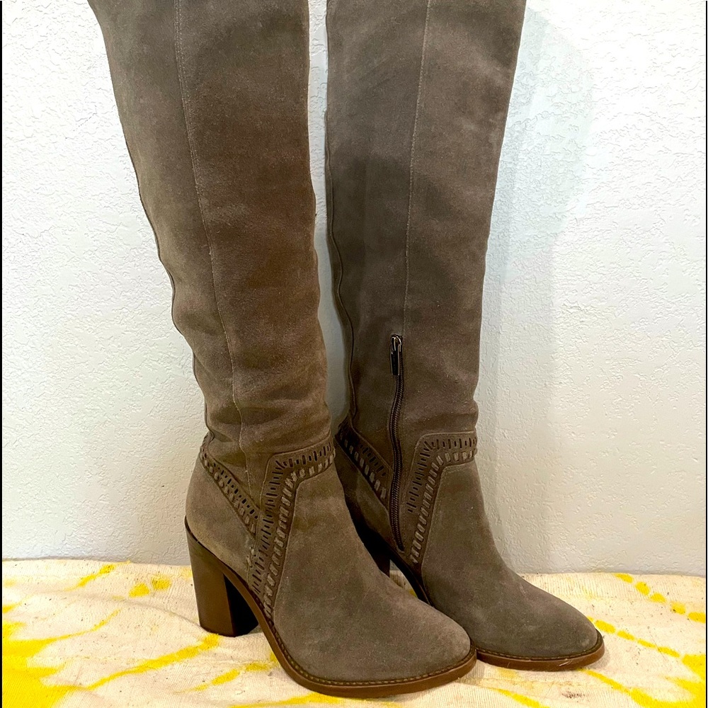 Vince Camuto MADOLEE over the knee boot, size 8.5 grey suede